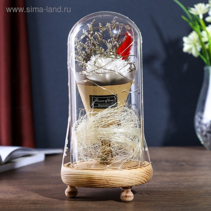 Ночник колба Ночник колба "Астра белая" LED 3ААА 10х10х21 см RISALUX