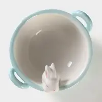 Конфетница Доляна &laquo;Зайка&raquo;, 19.5&times;16.5&times;12.5 см, доломит, голубая