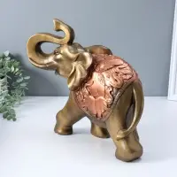 Копилка для денег &laquo;Слон сафари&raquo;, бронза с золотом, 30&times;35&times;17 см