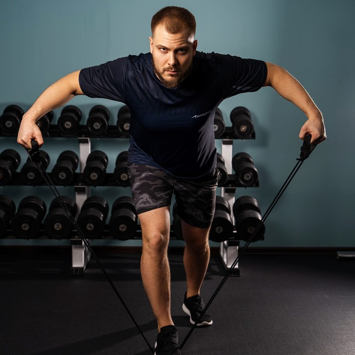 Эспандер ONLYTOP «Динамик-2» для лыжника, пловца, двойная резина с мягкими ручками Эспандер ONLYTOP «Динамик-2» для лыжника, пловца, двойная резина с мягкими ручками