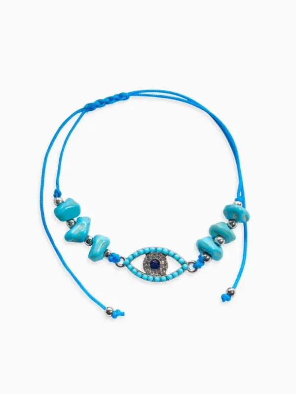 Браслеты-обереги на нити &laquo;Неразлучники. Нить желаний&raquo;, набор 2 шт. камни, голубые