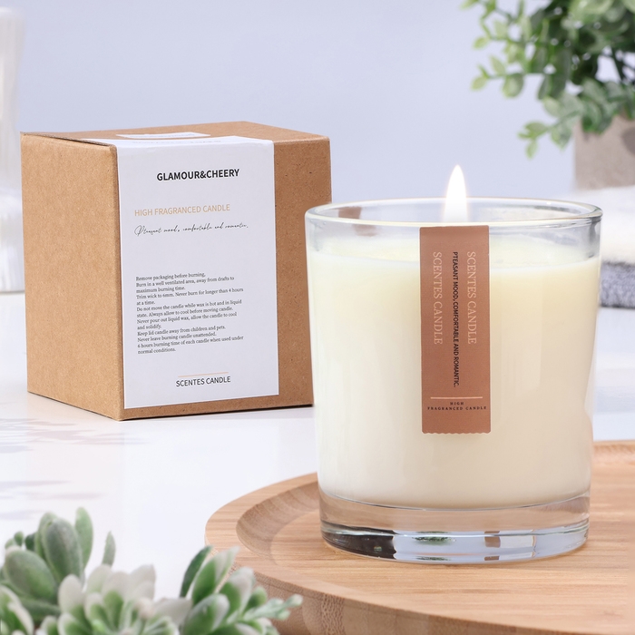 Свеча ароматическая в стакане  Свеча ароматическая в стакане "Bomantic", 200 г, ветряные колокольчики