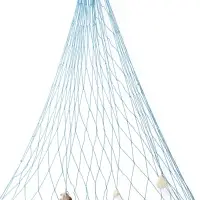 Сетка с ракушками, декоративная, хлопок, 120&times;250 см, синяя