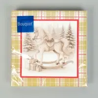 Салфетки бумажные трёхслойные «Скатерть с лошадью на золоте», 33х33, 20 шт Салфетки бумажные трёхслойные «Скатерть с лошадью на золоте», 33х33, 20 шт