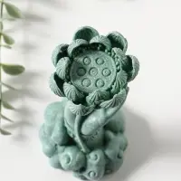 Сувенир полистоун "Рука с лотосом и Ганешей" зелёный 7х7,3х18,5 см