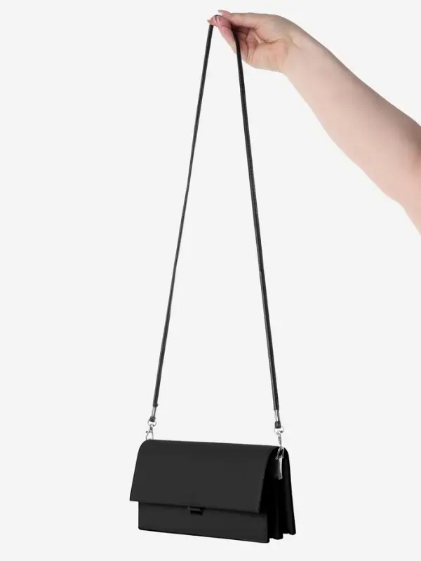 Ручка-шнурок для сумки, с карабинами, 120&times;0.6 см, чёрная