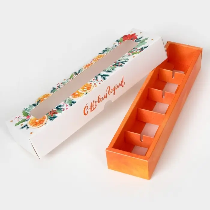 Коробка под 5 конфет «Мандарины», 21×5×3.3 см Коробка под 5 конфет «Мандарины», 21×5×3.3 см