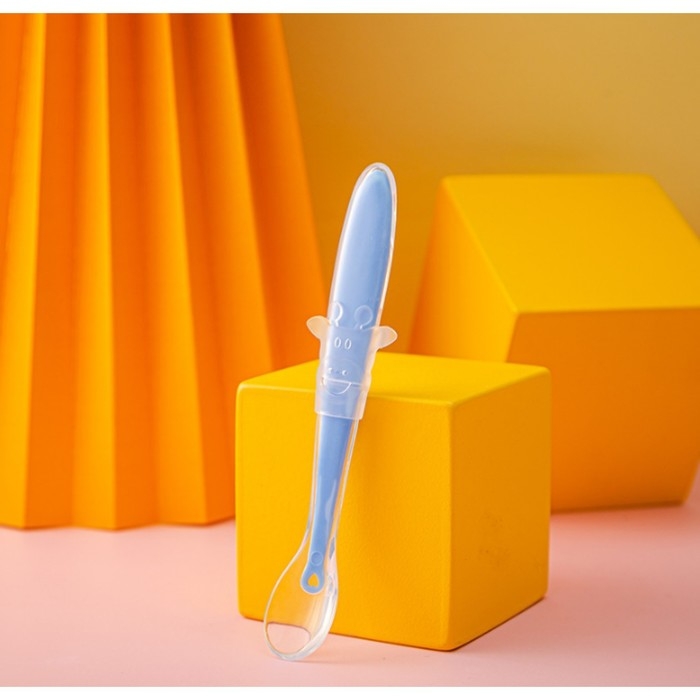 Ложка силиконовая детская «Жирафик», цвет голубой Ложка силиконовая детская «Жирафик», цвет голубой