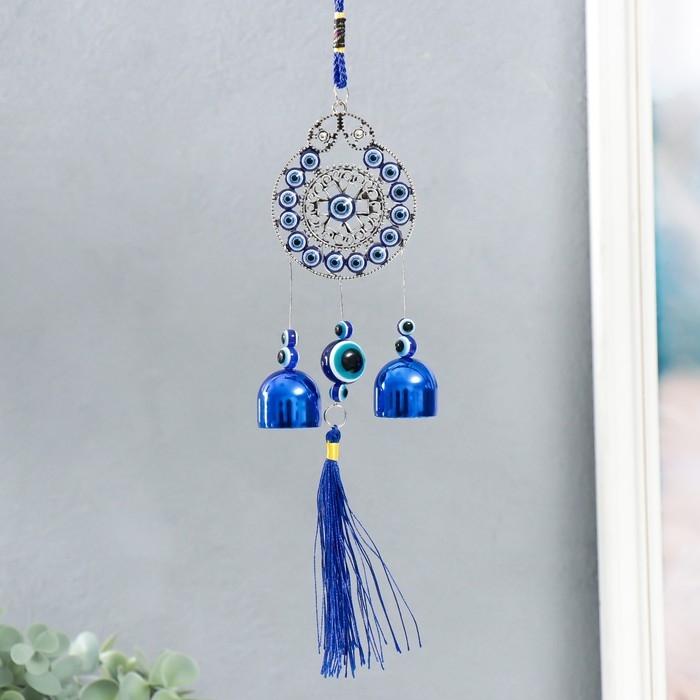 Музыка ветра металл Музыка ветра металл "Ажурный круг" от сглаза 2 колокольчика 24 см