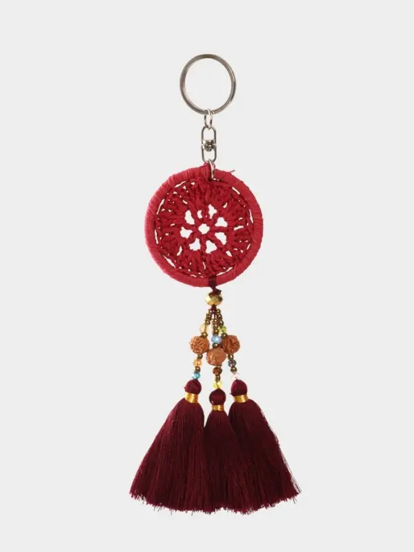 Брелок Брелок "Ловец снов" 19 см, цв. бордовый