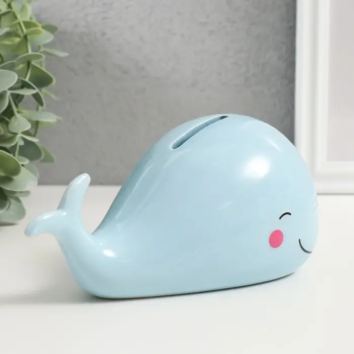 Копилка для денег &laquo;Голубой китёнок&raquo;, керамика, 16.7&times;9.9&times;9.1 см