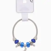 Браслет с шармами &laquo;Марджери. Бабочка&raquo;, d=6.5 см, синий в серебре