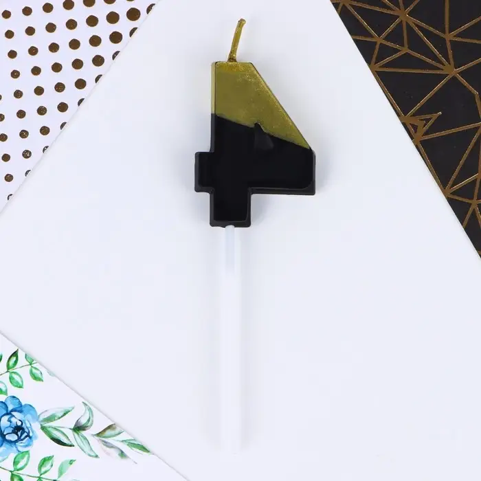 Свеча для торта, цифра «4», 11,5 х 2,3 см Свеча для торта, цифра «4», 11,5 х 2,3 см