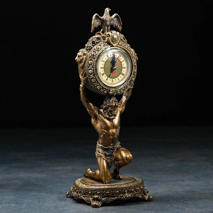 Часы настольные интерьерные каминные Часы настольные интерьерные каминные "Атлант", 15 х 15 х 38 см 3940749