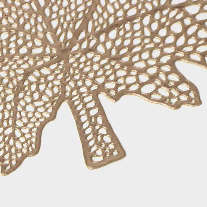 Салфетки сервировочные на стол Доляна «Кленовый лист», 4 шт, d=38 см, цвет золотой