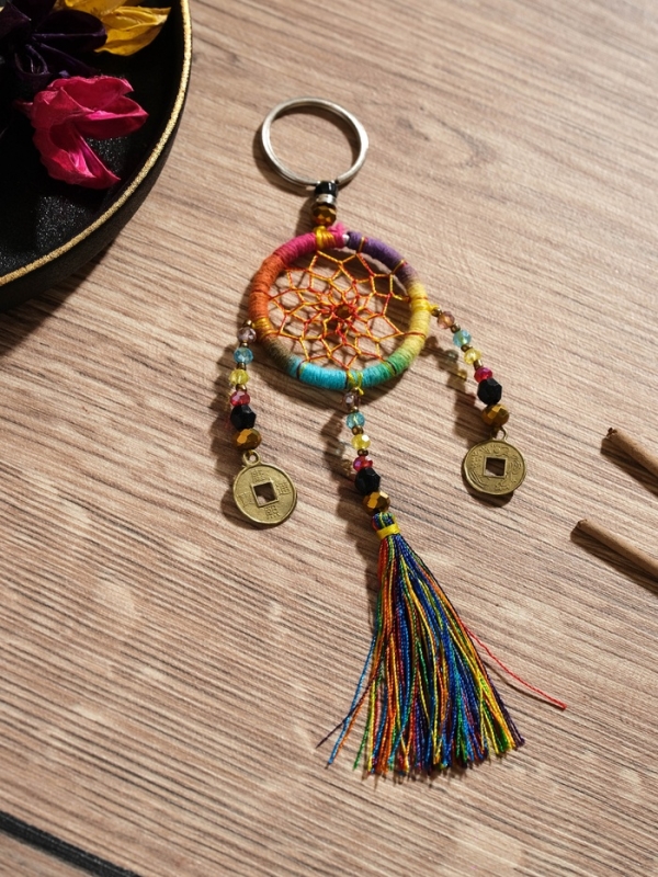 Брелок "Ловец снов" 4х15 см. разноцветный