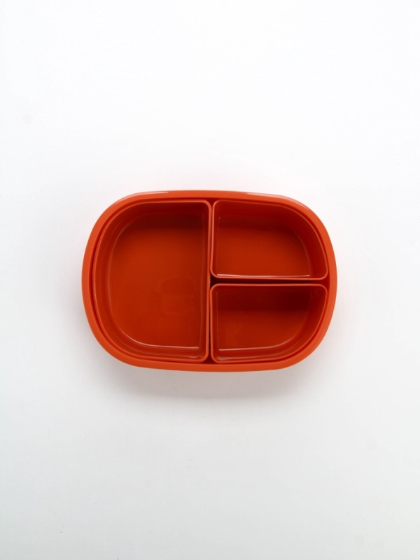 Ланч - бокс овальный с 3 секциями и ложкой &laquo;Bon appetit&raquo;, 19 х 14,5 х 6 см