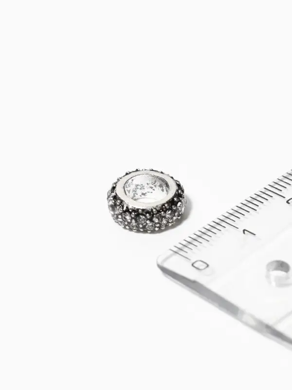 Шарм разделитель для бусин &laquo;Кольцо&raquo;, блеск, белый в серебре