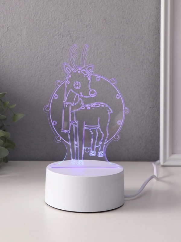 Светильник Светильник "Олень в гирлянде" LED RGB от сети RISALUX 9,5х10,4х16 см