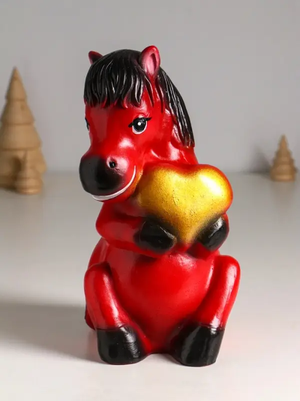 Копилка Копилка "Огненный конь с сердцем" 24 см, красный