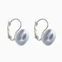 Серьги пластик "Майорика" квадрат, цвет светло-серый в серебре