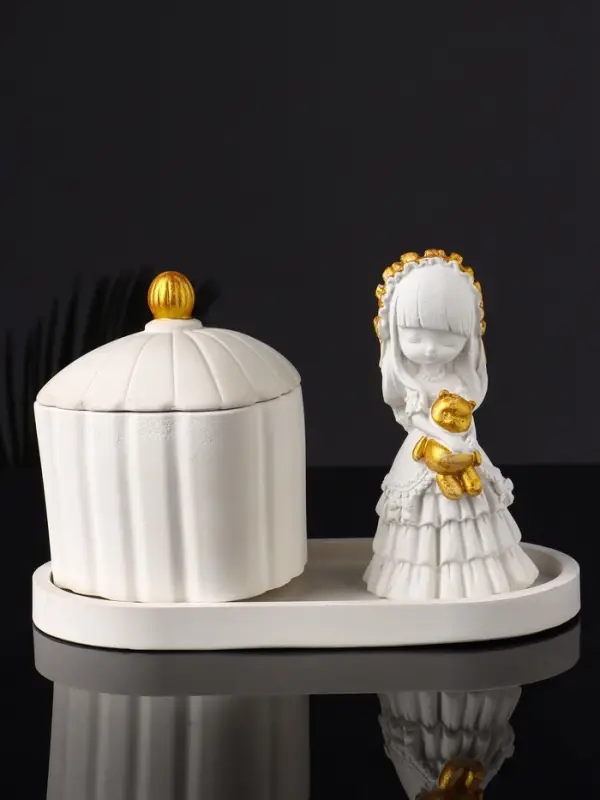 Набор шкатулка и фигура на подносе, 12х20х10 см Набор шкатулка и фигура на подносе, 12х20х10 см