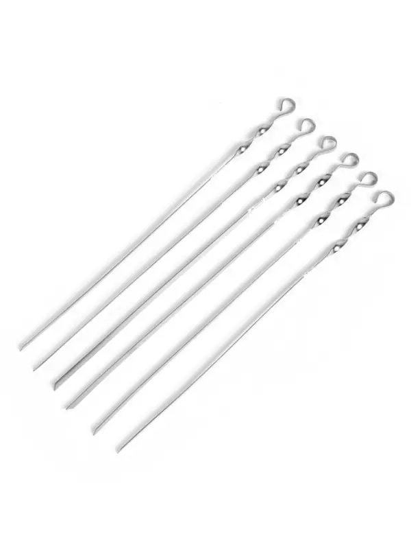 Набор прямых шампуров, 6 шт., 55&times;1 см, толщина 1.5 мм, нержавеющая сталь