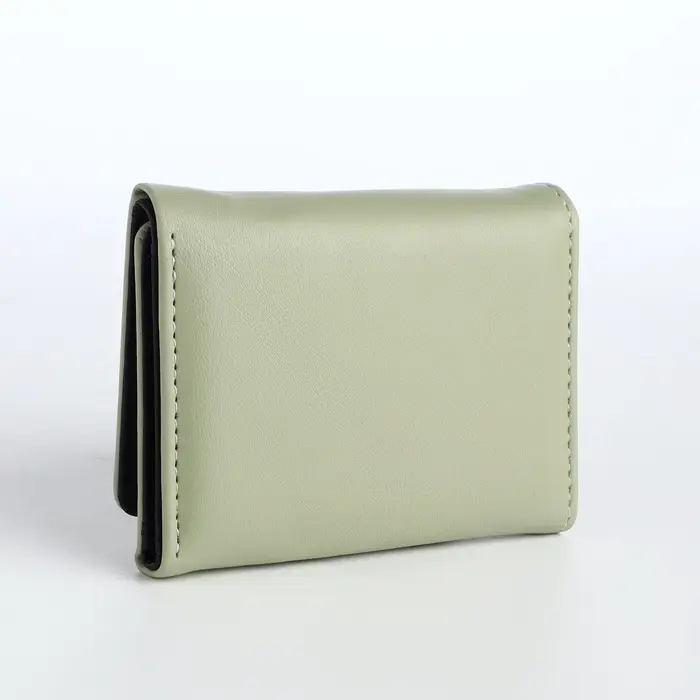 Кошелёк &laquo;Цветочек&raquo;, маленький, для девочки, на кнопке, зелёный