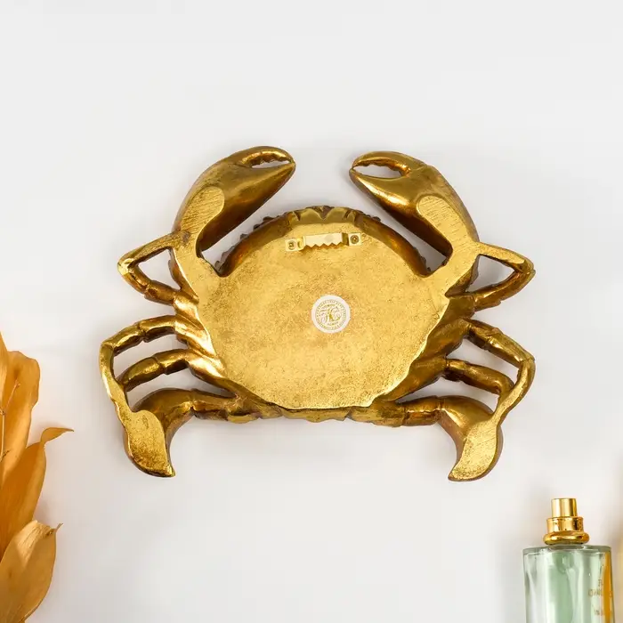 Панно настенное &laquo;Зеркальный краб&raquo;, полистоун под золото, 23&times;4&times;18 см