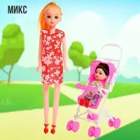 Кукла-модель &laquo;Мама с дочкой&raquo; с коляской, МИКС