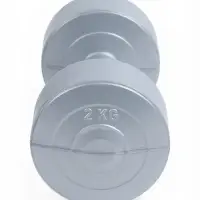 Гантели виниловые, 2 шт., 2 кг, серебристый металлик