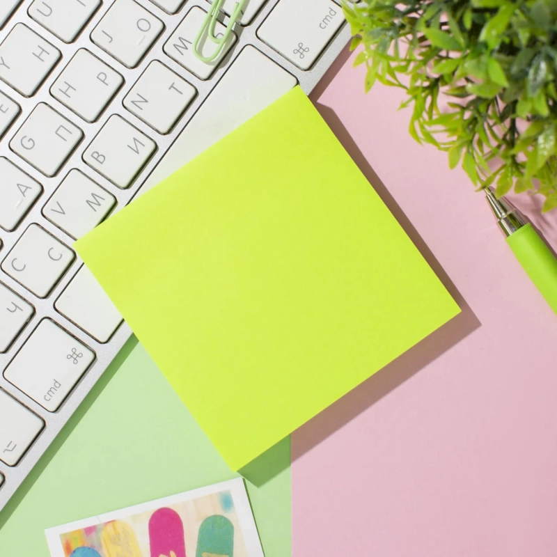 Стикеры Attache с клеев. краем 76х76, неон, зеленый 100л