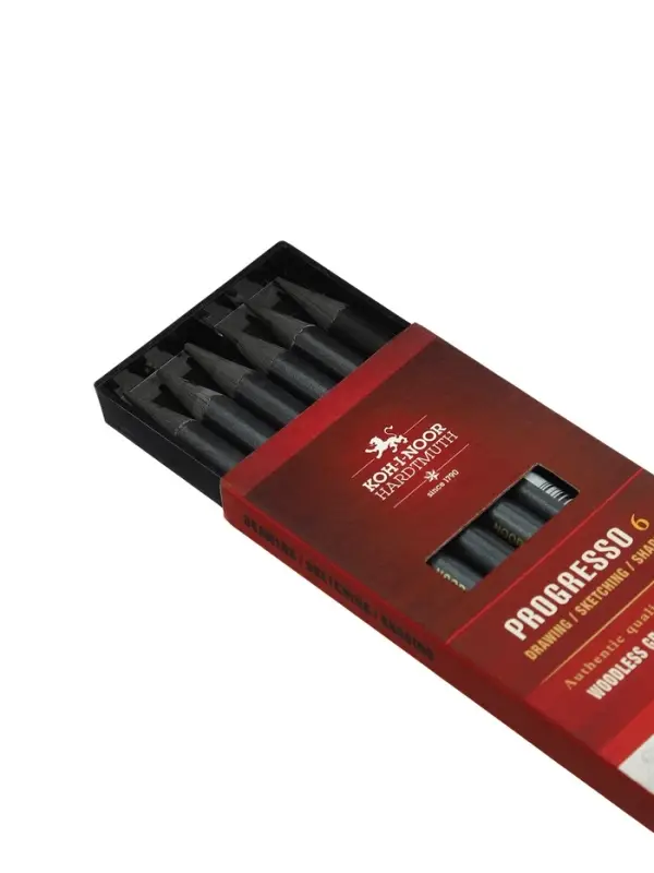 Набор карандашей цельнографитовых Koh-I-Noor. PROGRESSO 8915, 6 штук, разной твёрдости, круглый