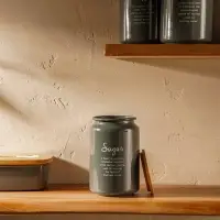 Банка для сахара SL Home, 9.5&times;14 см, с бамбуковой крышкой, серая