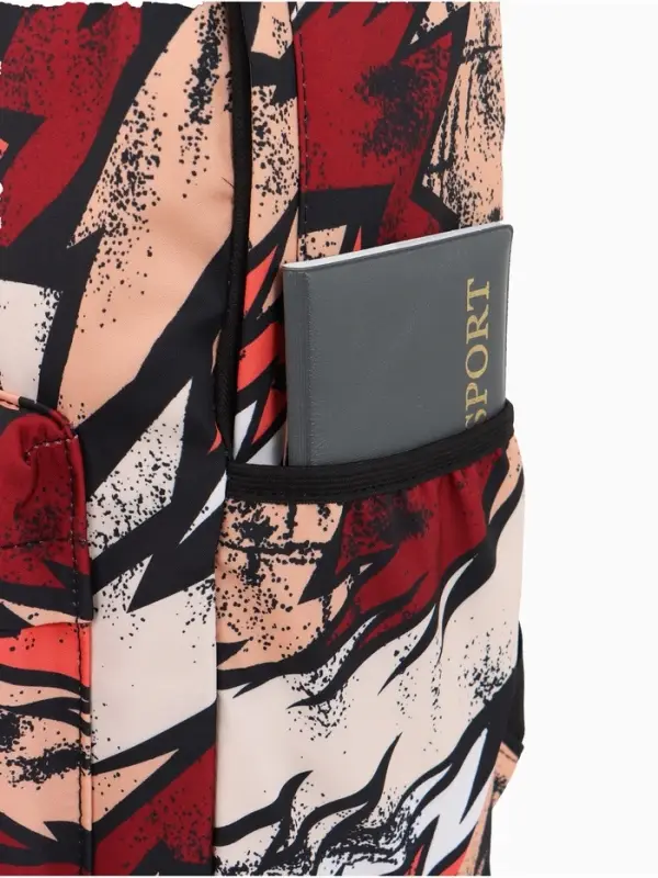 Рюкзак школьный, на молнии, три наружных кармана, с принтом, 30&times;13&times;42 см, разноцветный