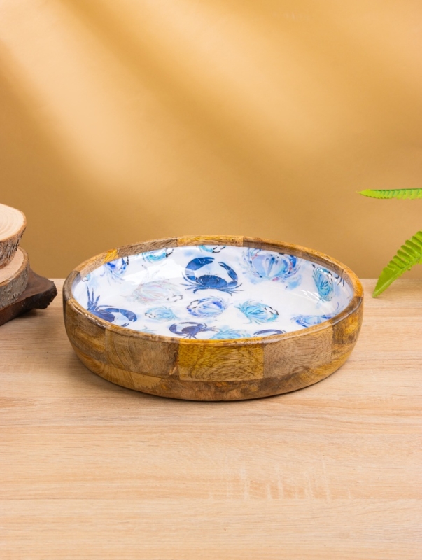 Блюдо "Крабы" дерево манго 25,5х25,5х6 см