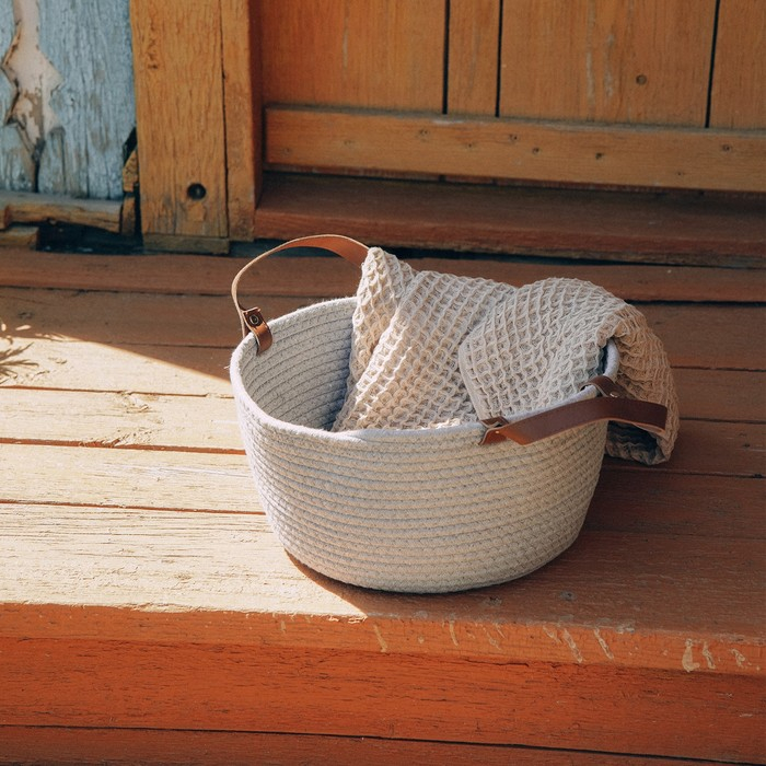 Корзина для хранения SL Home «Луиза», плетёная ручной работы, 33×33×16 см, цвет серый