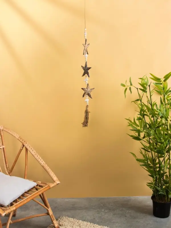 Подвеска декоративная «Звёздочки», 13×3×100 см, дерево, камень, коричневая Подвеска декоративная «Звёздочки», 13×3×100 см, дерево, камень, коричневая