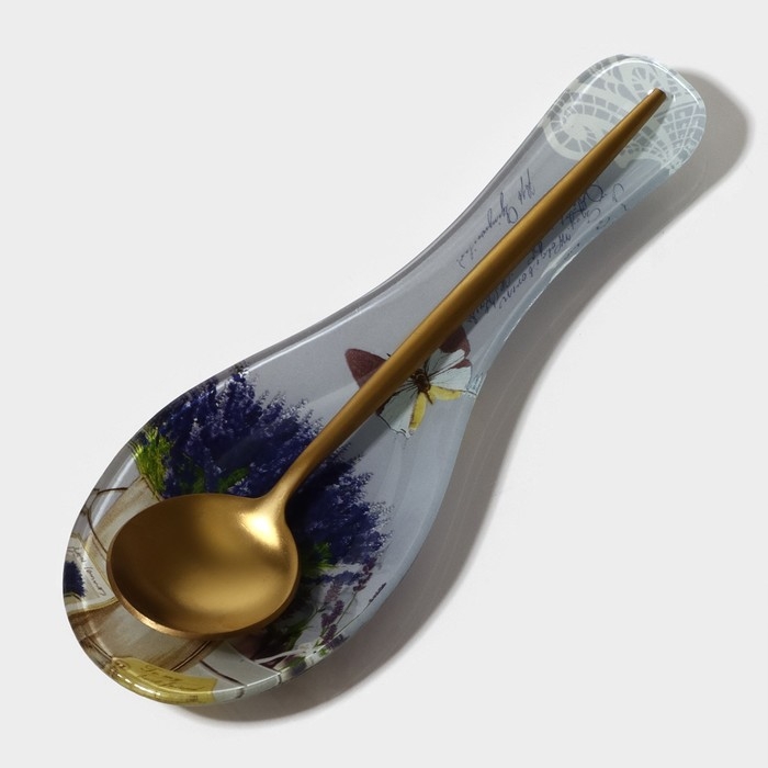 Подставка под ложку Доляна «Лаванда», 23,5×8,3 см, стекло Подставка под ложку Доляна «Лаванда», 23,5×8,3 см, стекло