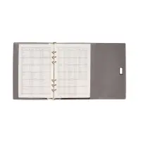 Органайзер на кольцах, А5, с клапаном, 80л, линия, к/зам, с ручкой, Коричневый