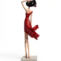 Фигурка декоративная &laquo;Девушка в красном платье&raquo;, 12.5&times;9.5&times;39.2 см