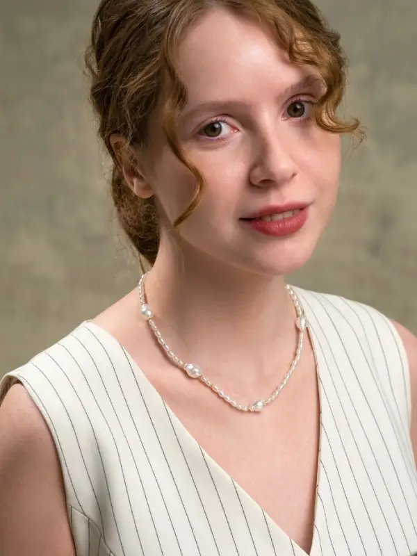 Чокер &laquo;Морской мир. Жемчуг барочный&raquo;, L=40 см, белый в золоте