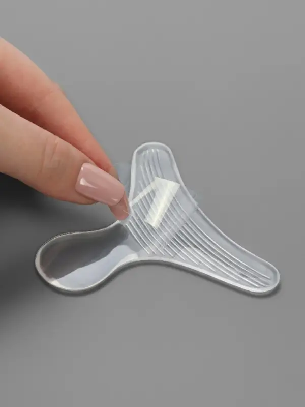 Пяткоудерживатели для обуви, с подпяточником, на клеевой основе, силиконовые, 9&times;6.8 см, пара, прозрачные