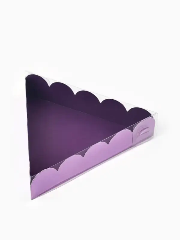 Коробка для печенья, кондитерская упаковка с пластиковой крышкой, &laquo;Фиолетовая&raquo;, 18&times;3 см