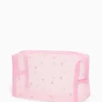 Косметичка дор Сердца, сетка 18*7,5*10, отд на молнии, розовый Косметичка дор Сердца, сетка 18*7,5*10, отд на молнии, розовый