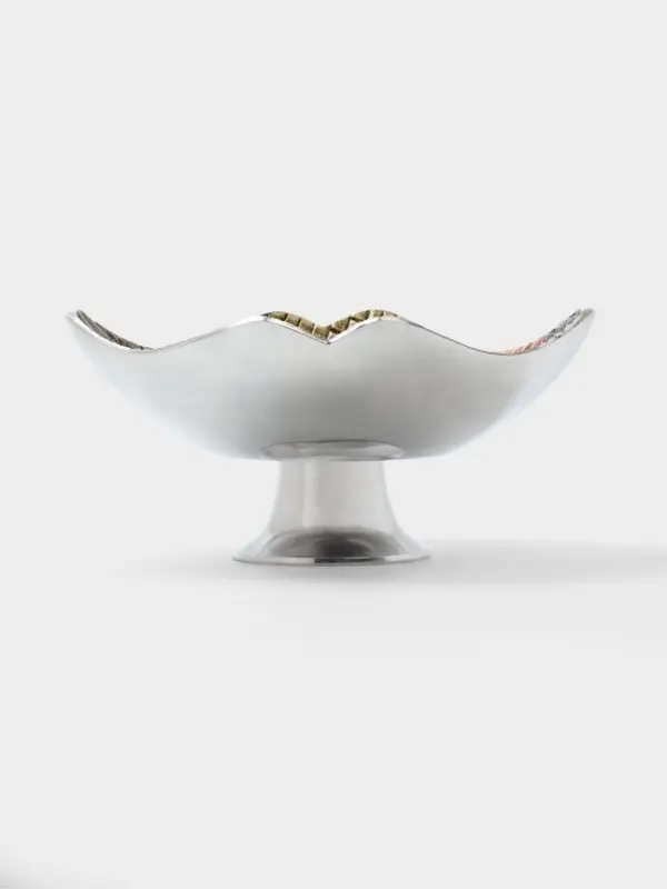 Блюдо сервировочное на ножке, 30&times;30&times;15 см, алюминий