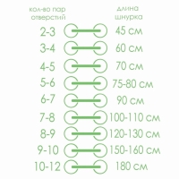 Шнурки для обуви, пара, плоские, 8 мм, 120 см, цвет белый/голубой