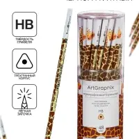 Карандаш чернографитный 3 мм ArtGraphix. Fun "Жираф", НВ, трёхгранный, пластиковый корпус
