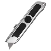 Нож универсальный трапециевидный 19 мм, фиксатор, корпус металл, Zinc-alloy, TOP