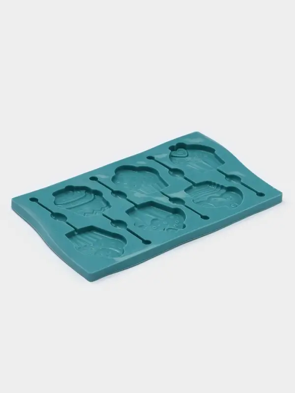 Форма для леденцов Доляна &laquo;Капкейк&raquo;, силикон, 27.5&times;16.5 см, 6 ячеек (6&times;7 см), с палочками, МИКС